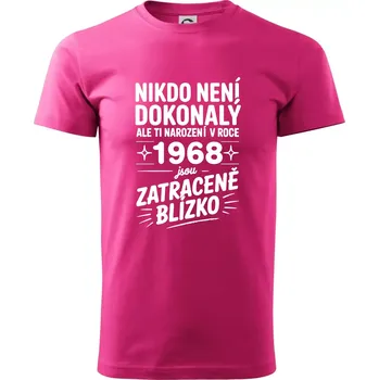 Pánská móda Nikdo není dokonalý ale ti narození v roce 1968 jsou zatraceně blízko - Klasické pánské triko vyšší gramáže - M ( Purpurová )