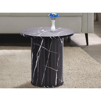 Konferenční stolek Kulatý odkládací stolek Treviso, 40 cm, černý mramor