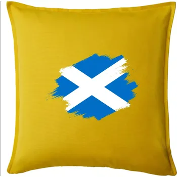 Polštář Skotská vlajka kreslená štetcem - Polštář 50x50 - 50x50 - Pouze potah ( Žlutá )