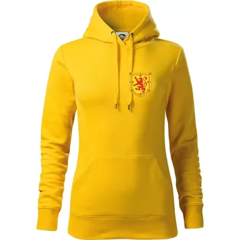 Dámská mikina Skotský lev - prso - Mikina dámská Cape s kapucí - XS ( Žlutá )