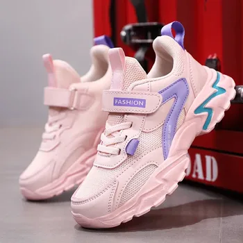 Chlapecké tenisky Dětské kožené tenisky – protiskluzové sportovní boty na běhání Velikost: 38, Barva (Varianta): Pink (Mesh)