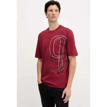 Pánské tričko Bavlněné tričko Armani Exchange XM001441.AF10362 burgundské 83X, vel. XXL