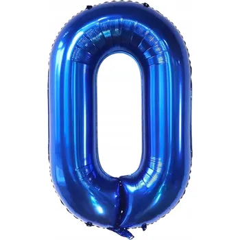 Balónek BALÓNEK ČÍSLICE 0 NAROZENINY MODRÝ TMAVĚ MODRÝ 100 cm NA HELIUM