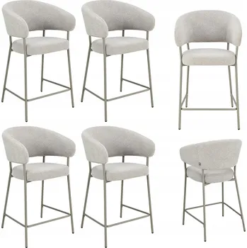 Barová židle Čalouněná židle 4 ks SADA barové BAROVÁ ŽIDLE cappuccino MODERNÍ BOHO