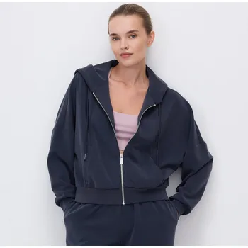 Dámská mikina Reserved - Rozepínací mikina s modalem - tmavomodrá - 890IE-59X - 890IE-59X-L