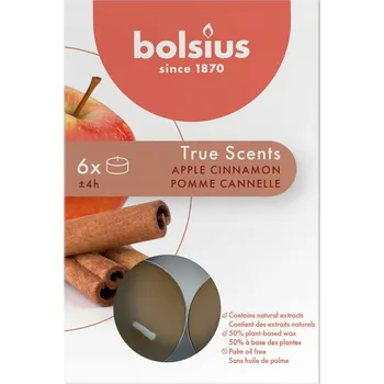 Svíčka Čajová svíčka parafinová jablko-skořice Bolsius 6 ks
