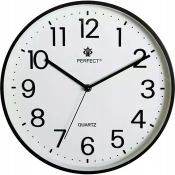 Hodiny Nástěnné hodiny Kulatý Tikající mechanismus Černá / Bílá 27 cm Perfect