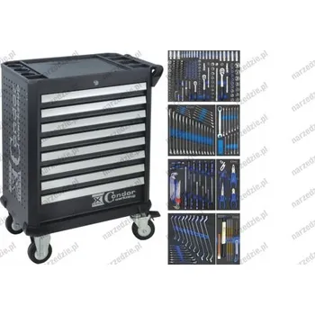 Dílenský vozík na nářadí, 8 zásuvek + 270 kusů nářadí Condor WC.7000-M01
