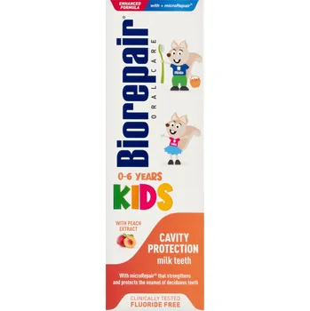 zubní pasta Biorepair Kids - broskvová zubní pasta pro děti (0-6 let) bez fluoru 50 ml