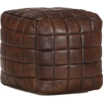 Taburet vidaXL Sedací puf bronzový 40 x 40 x 40 cm pravá kozí kůže [248136] Barva: tmavě hnědá