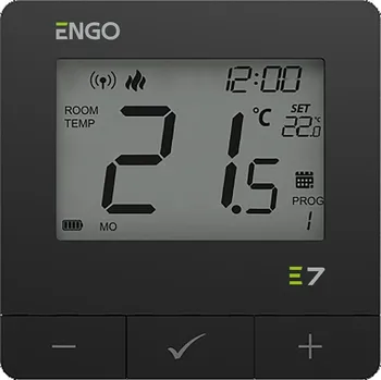 Termostat ENGO Controls E7-RFB - Programovatelný bezdrátový regulátor teploty, černý