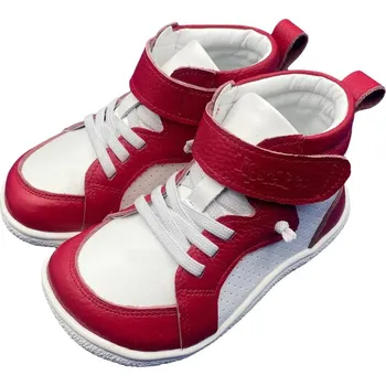 Chlapecké tenisky Dětské kožené boty – barefoot styl s nastavitelným páskem Velikost: 36, Barva (Varianta): Červená