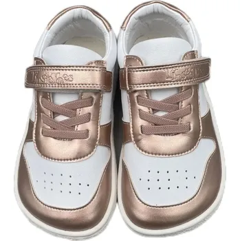 Chlapecké tenisky Dětské kožené barefoot boty – lehké tenisky s páskem Velikost: 13, Barva (Varianta): Zlatá