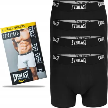 Boxerky Everlast boxerky slipy pánské černé bavlna 4 kusy - XL