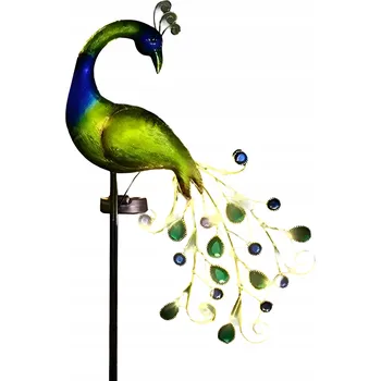 Venkovní osvětlení Solární lampa páv s vypínačem, voděodolná, 43 cm, bílá teplá