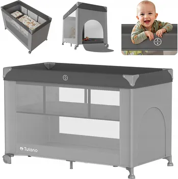 Dětská postýlka Cestovní postýlka TULANO Dream 40 šedá 2 v 1 do 15 kg, 64x125 cm