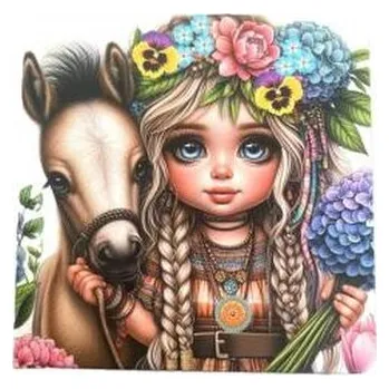 Set školních potřeb Notatnik 100x100/48K gładki TW Dziewczynka z kon.