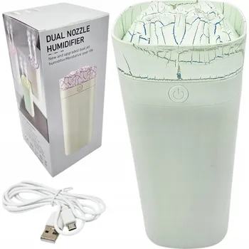 Aroma difuzér PŘENOSNÝ ZVLHČOVAČ VZDUCHU USB DIFUZÉR AROMATERAPIE ZELENÝ 600ML