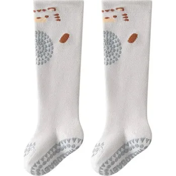 Dětské zimní ponožky s protiskluzem – dlouhé nad kolena Velikost: M, Barva (Varianta): Modrá