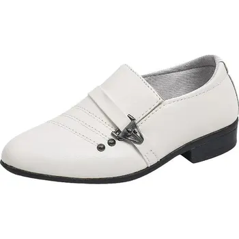 Pánské polobotky Kožené dětské slip-on boty – polobotky Velikost: 34, Barva (Varianta): Bílá