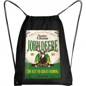Školní sáček Vak na boty do školy, batoh na tělocvik do školky - Traktor John Deere Znak