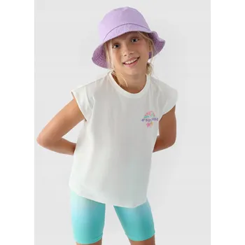 Podprsenka 4F dívčí s potiskem - bílá barva 164 (13-14 let)