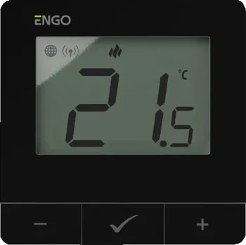 Termostat ENGO Controls E25-24B - regulátor teploty, 24V, černý, internetový, povrchová montáž ZigBee/868MHz