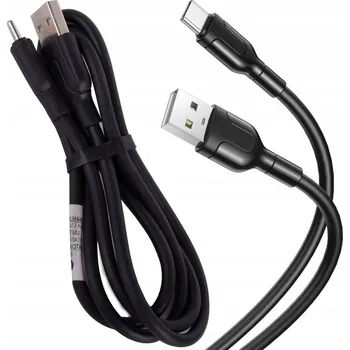Datový kabel Silný kabel USB A - USB C pro nabíjení telefonu a přenos dat, černý