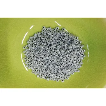 Dětské navlékací korálky Korálky PRECIOSA rokajl vel.11/0 - šedá perleť s černým průtahem - 10g