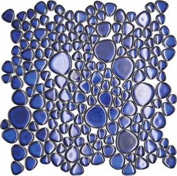 Obraz KERAMICKÁ MOZAIKA MODRÁ, SVÍTÍCÍ KÁMEN-ŠTĚRK