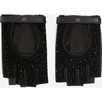 Rukavice RUKAVICE KARL LAGERFELD K/AUTOGRAPH RH FL GLOVES BLACK EMBELLISHMENT