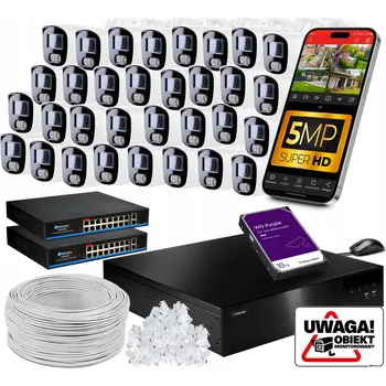 IP kamera Sada IP POE monitoringu B5, 32 kamer 5MPx + 10TB HDD, AUDIO, DUAL LIGHT