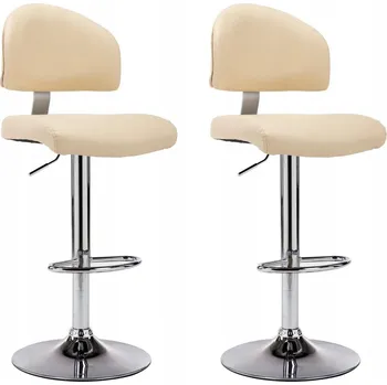 Barová židle Barová Židle krémová 119 cm umělá kůže