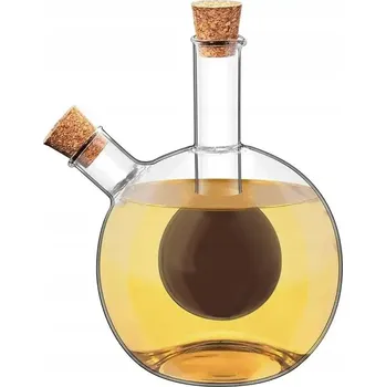 Nádoba na olej a ocet SKLENĚNÁ LÁHEV DŽBÁNEK NA OLEJ A OCET 400ML + 50ML 2V1 NA OLEJ, OCET, ALKOHOL A ŠŤÁVY
