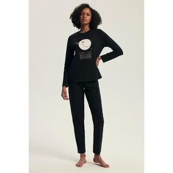 Pánské pyžamo Henderson Dámské pyžamo 43727 Dairoku délka/r S-3XL černá L