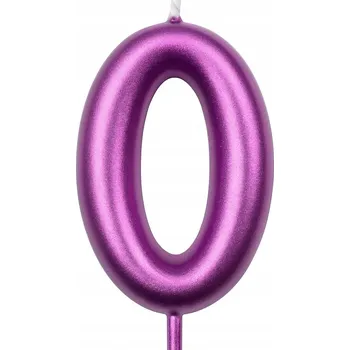 Dortová svíčka Narozeninová svíčka číslice "0" – malinová metalická
