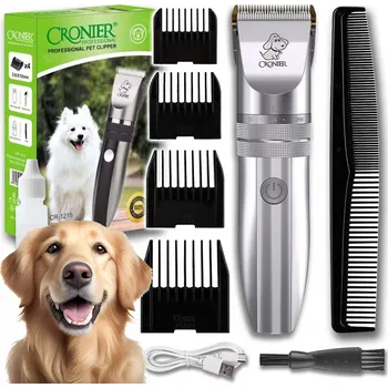 GOLARKA STRZYŻARKA DLA ZWIERZĄT UNIVERZÁLNÍ TITANOVÝ AKUMULÁTOROVÝ STŘÍHACÍ STROJEK NA ZVÍŘATA - SADA