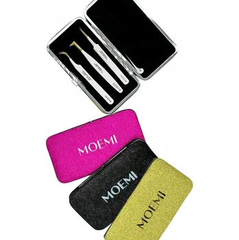 Pouzdro na pinzety na řasy Brokátové – Organizér 6 pinzet | MOEMI Černá