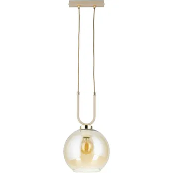 Závěsné svítidlo Mora béžové se zlatým Sklo 1xE27 20 cm Moderní, barva Taupe