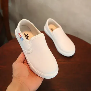 Chlapecké tenisky Plátěné dětské tenisky – prodyšná letní obuv pro školáky Velikost: 30, Barva (Varianta): Bílá