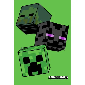 Dětská deka FLEECOVÁ DEKA MINECRAFT 100x150 DĚTSKÁ MLÁDEŽNICKÁ CREEPER ZOMBIE