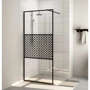 vidaXL Zástěna do průchozí sprchy čiré ESG sklo 100 x 195 cm [151030] Barva: Černá