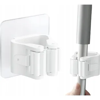 Věšák Samolepicí Věšák Držák Organizér na Košťata, Hrábě a Nářadí - Bílý