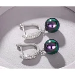 Stříbrné náušnice s tmavou perlou