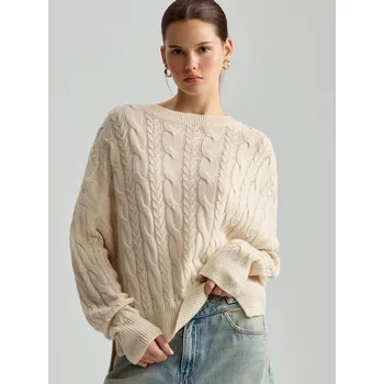 Dámský svetr Svetr s kulatým výstřihem - XL - House - krémový - 526BX-01X