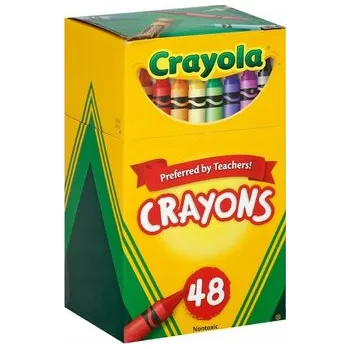 Školní voskové pastelky pro děti, netoxické, Crayons Crayola, 48 barev