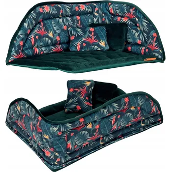 Pelíšek pro psa ROHOVÉ pelíšek do klece ohrádky MALÝ PES 30x40x16cm Ukory ZELENÉ se vzorem