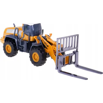 autíčko VYSOKOZDVIŽNÝ VOZÍK STAVEBNÍ STROJ 1:55 S KOVOVÝMI VIDLEMI