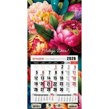 Kalendář Kalendarz 2026 jednodzielny mini kwiaty