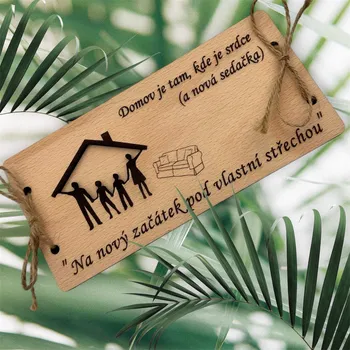 Dřevěná obálka na peníze - nové bydlení, Popisek: bez popisu